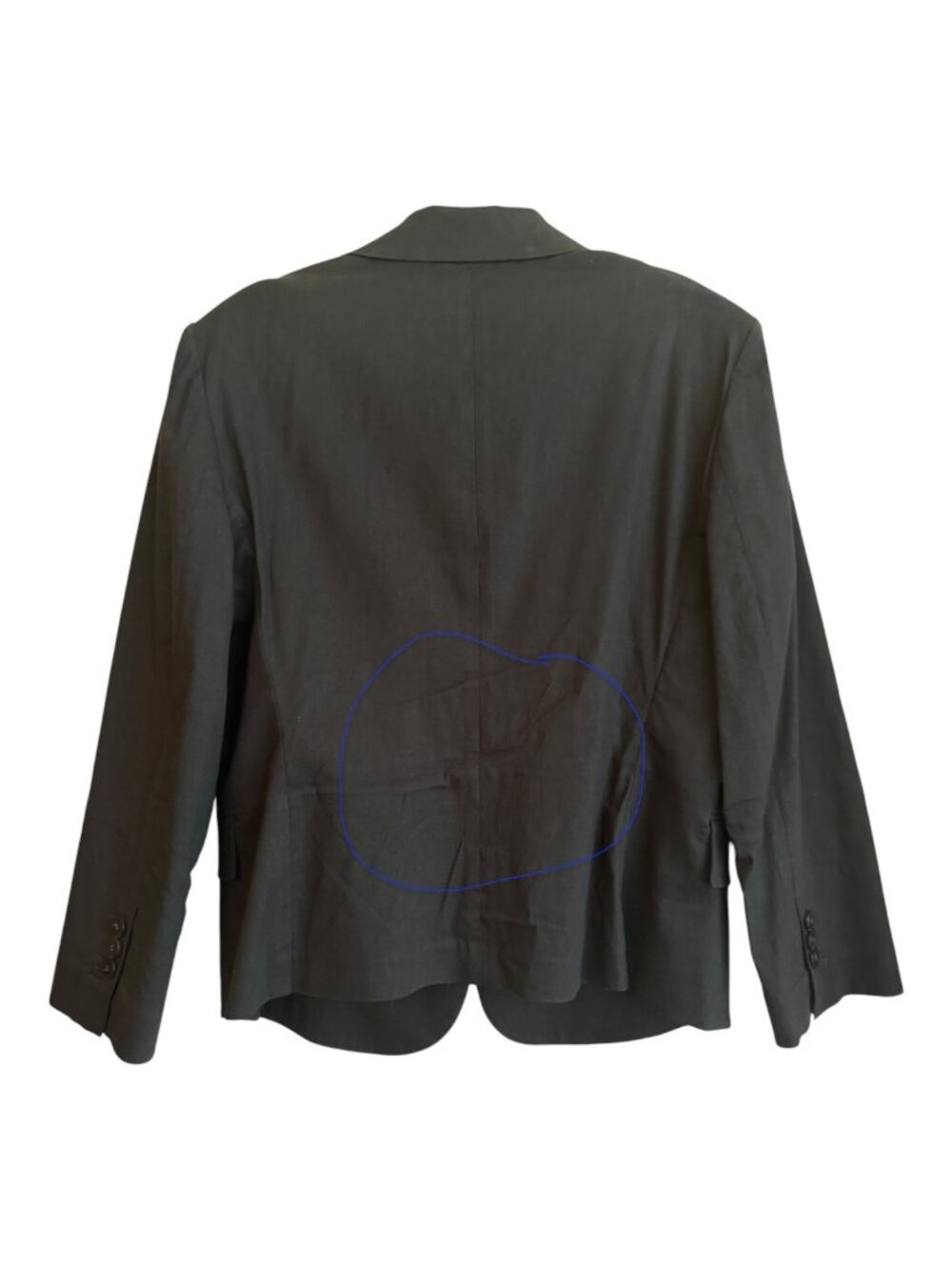 Theory unlined shrunken black linen blend blazer. Size 10. - Picture 6 of 11